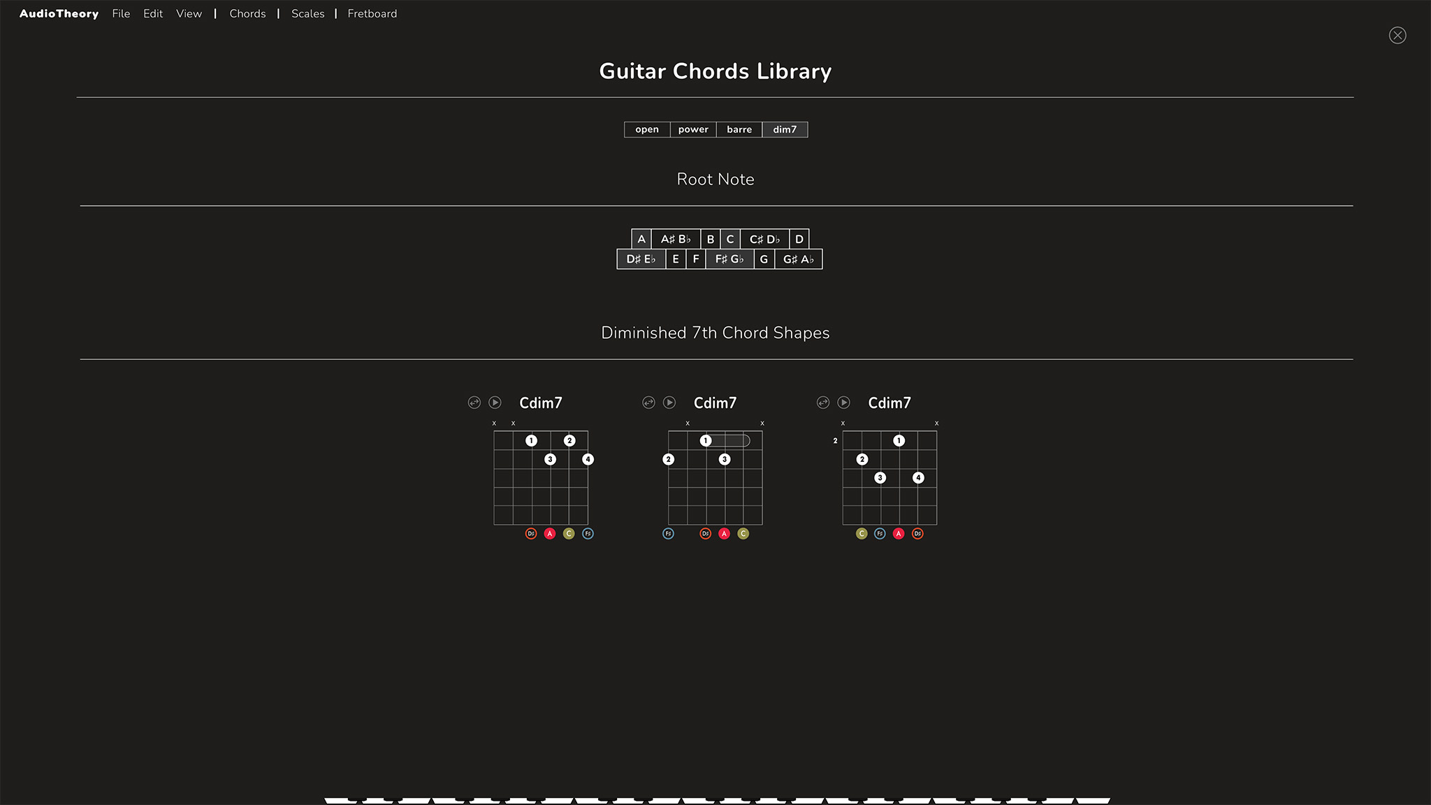 AudioTheory Guitars dim7 selector